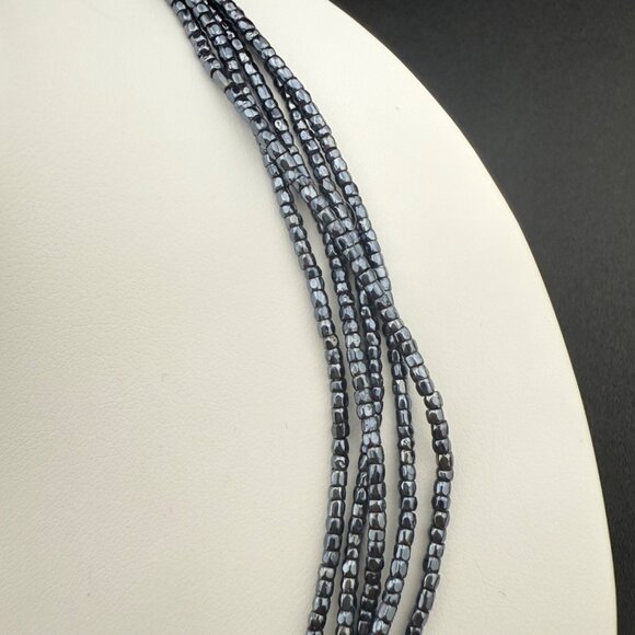Vintage Multi-Strand Glass Bead Necklace With Sterling Silver Native American Co - Picture 6 of 9